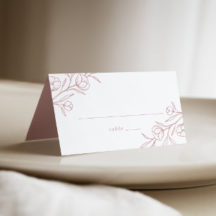 Carte De Placement Mariage Rose floral Dusty