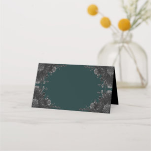 Carte De Placement Mariage Rose noir noir vert foncé