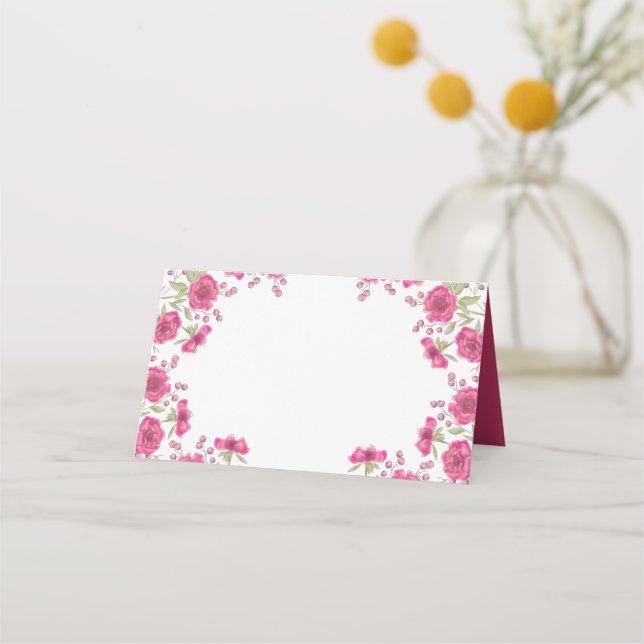 Carte De Placement Mariage Rose Rose Clair (Devant)