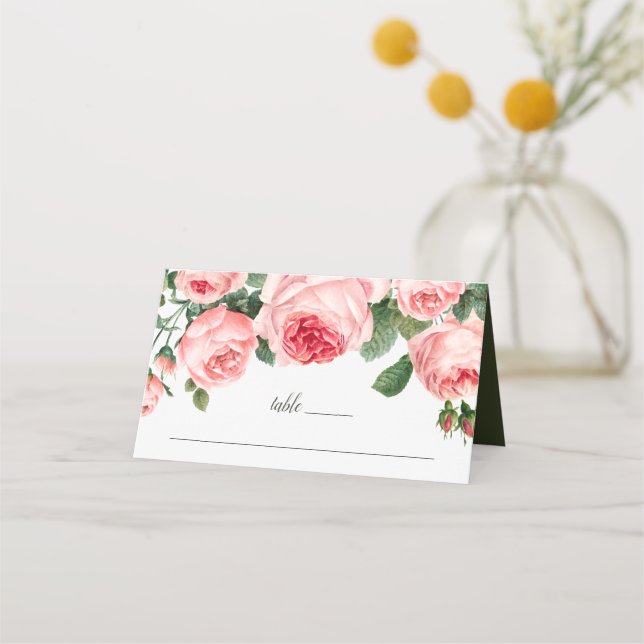 Carte De Placement Mariage Rose Vintage rose (Devant)