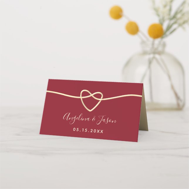 Carte De Placement Mariage rouge (Dos)