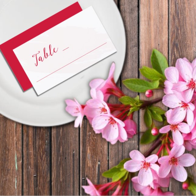 Carte De Placement Mariage Rouge Cerise (Créateur téléchargé)