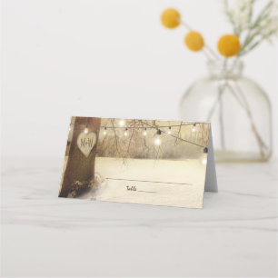 Carte De Placement Mariage Rustic Winter Tree