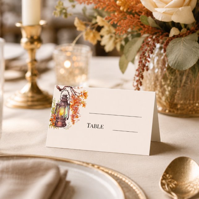 Carte De Placement Mariage rustique de campagne à l'automne avec lant (Créateur téléchargé)