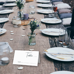 Carte De Placement Mariage rustique simple en forêt de montagne avec 