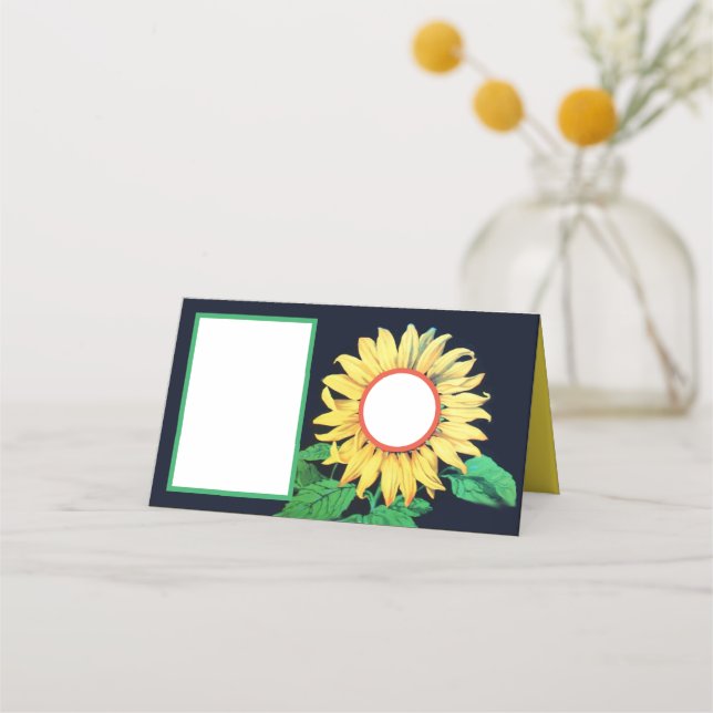 Carte De Placement Mariage rustique tournesol Fête d'été (Devant)