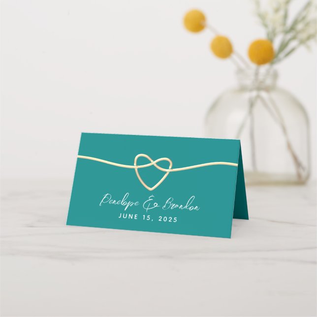 Carte De Placement Mariage sarcelle (Dos)