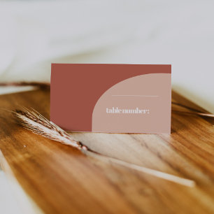 Carte De Placement Mariage simple chic pêche en terre cuite