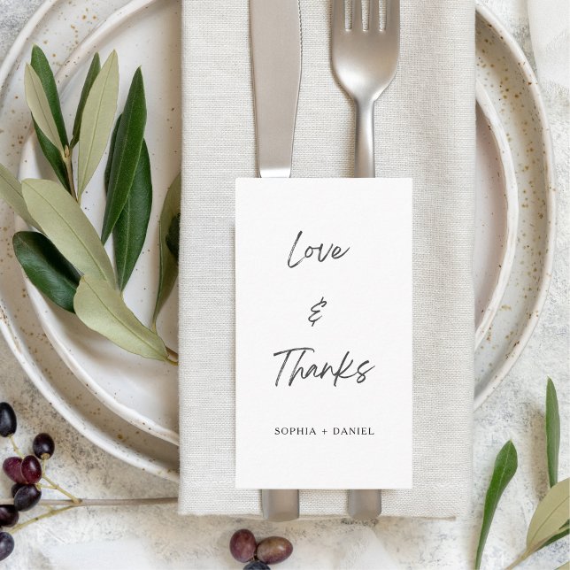 Carte De Placement Mariage simple d'amour et de remerciement de scrip (Créateur téléchargé)