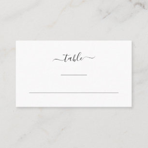 Carte De Placement Mariage Simple Élégant Moderne Noir et Blanc