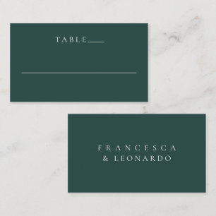 Carte De Placement Mariage Simple Émeraude Classique