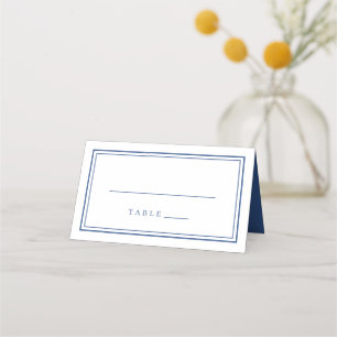 Carte De Placement Mariage Simple Minimaliste Chic Classique Bleu ten