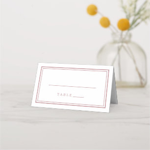 Carte De Placement Mariage Simple Minimaliste Moderne Dusty Rose Blan