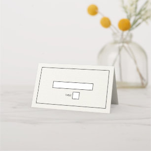 Carte De Placement Mariage simple minimaliste noir et blanc