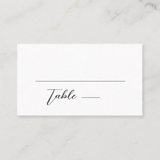 Carte De Placement Mariage simple minimaliste noir et blanc