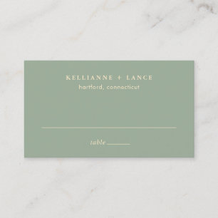 Carte De Placement Mariage Simple Vert Sauge Moderne