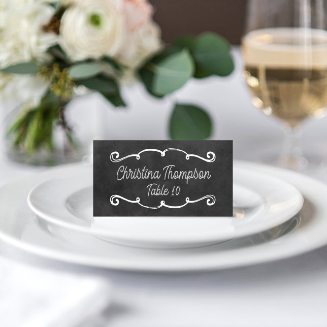 Carte De Placement Mariage sur Ardoise avec Écriture Rustique (Créateur téléchargé)