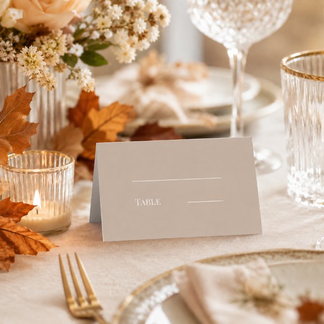 Carte De Placement Mariage taupe crème moderne simple (Créateur téléchargé)