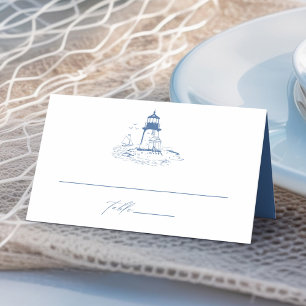 Carte De Placement Mariage Toile Bleue Phare Côtiers