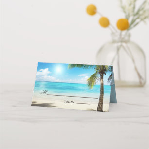 Carte De Placement Mariage unique en bois Arbor Beach Flowers