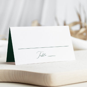 Carte De Placement Mariage Vert Écriture Élégante Moderne