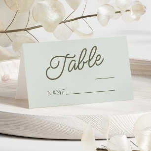 Carte De Placement Mariage Vert Minimaliste Moderne