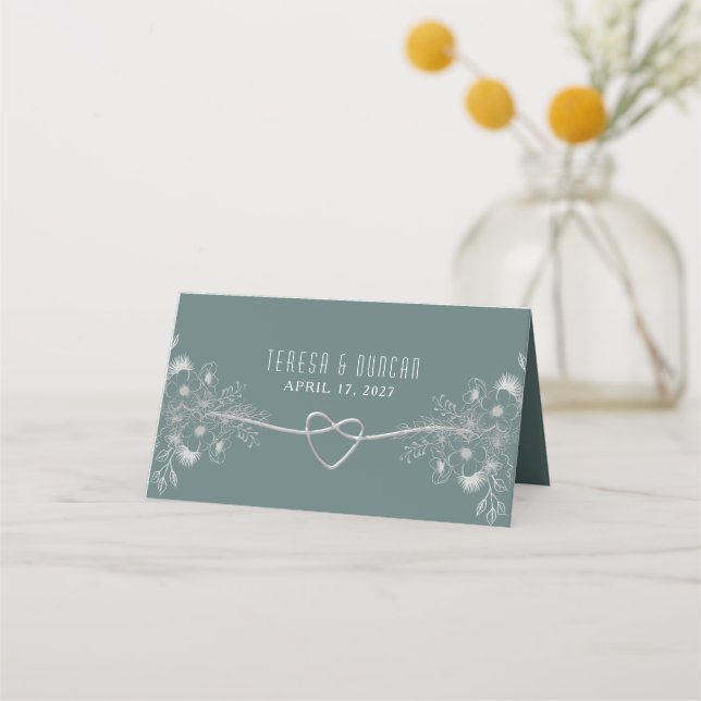 Carte De Placement Mariage Vert Sauge (Dos)
