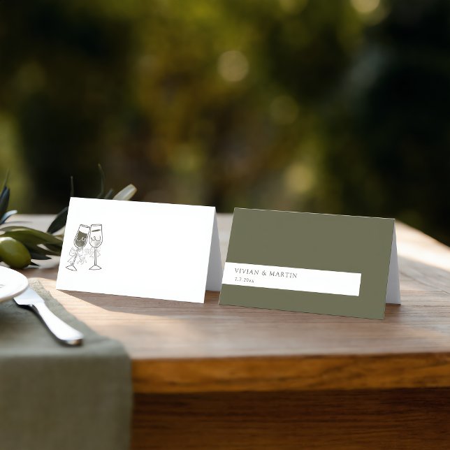 Carte De Placement Mariage Vierge Bois d'Olive Champagne (Créateur téléchargé)