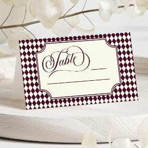 Carte De Placement Mariage Vintage Ivoire Vin Luxe Ancien
