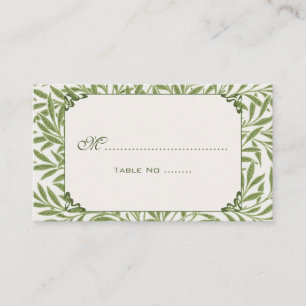 Carte De Placement Mariage Vintage, Motif de feuilles de saule victor
