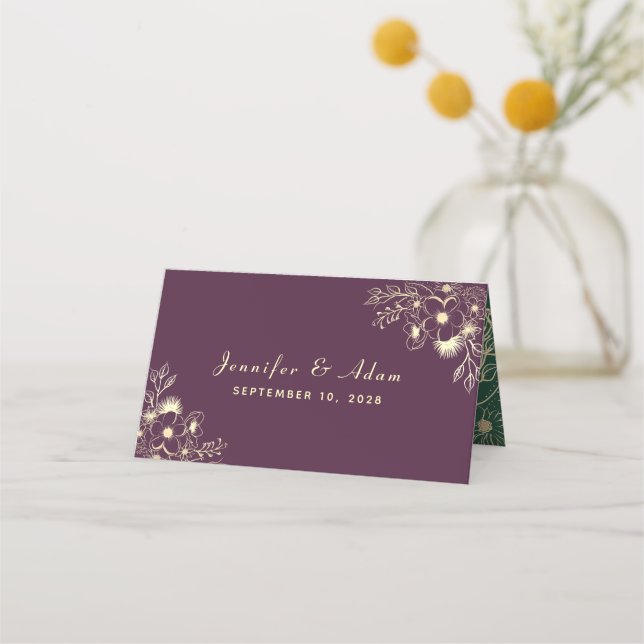 Carte De Placement Mariage Violet prune (Dos)