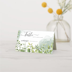 Carte De Placement mariages minimaliste aquarelle feuille verdure