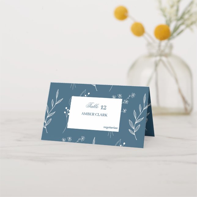 Carte De Placement Marine Corner Floral Boho Mariage (Devant)