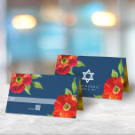 Carte De Placement Marine Floral Aquarelle Bat mitzvah Gras Moderne<br><div class="desc">Aucune fête Bat mitzvah n'est complète sans cartes de lieux personnalisées. Laissez votre Bat mitzvah préféré être fier, se réjouir et célébrer son jalon à sa fête parfaitement coordonnée. Cette aquarelle sophistiquée, chic, étonnante, florale avec le type san serif moderne recouvre un arrière - plan bleu marine foncé. Une feuille...</div>