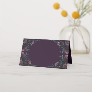 Carte De Placement Maroon de mariage élégant et violet foncé