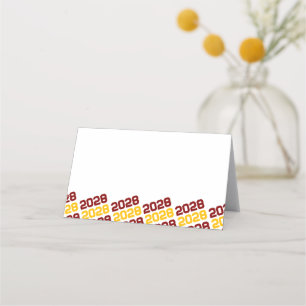 Carte De Placement Maroon & Gold Grad Classe Année Pliage Aliments ou