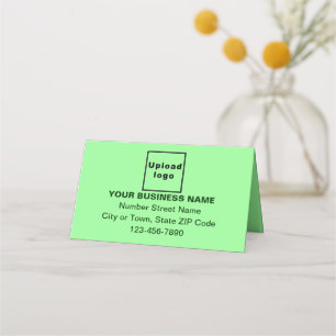 Carte De Placement Marque d'affaires sur petit vert pâle plié