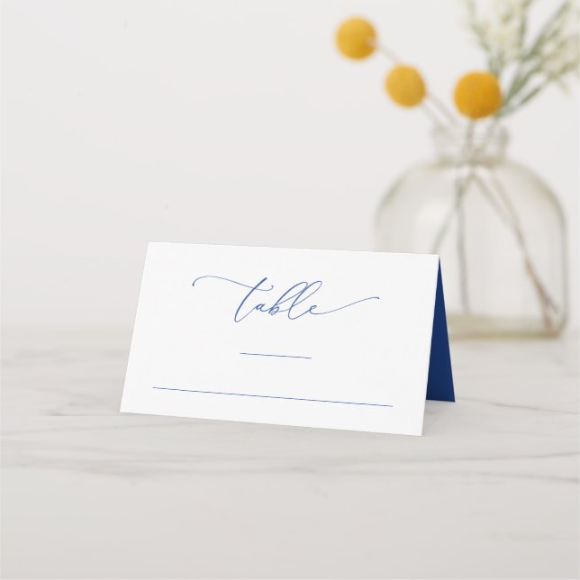 Carte De Placement Marseille Bleu & White Mariage Numéro de table (Devant)