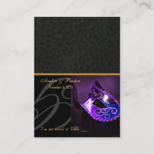 Carte De Placement Mascarade de Venise Mascarade Masque violet Plaque