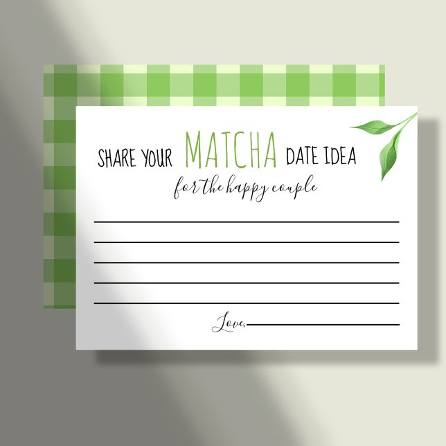Carte De Placement Matcha Couples Shower Game Date Idea Card (Créateur téléchargé)