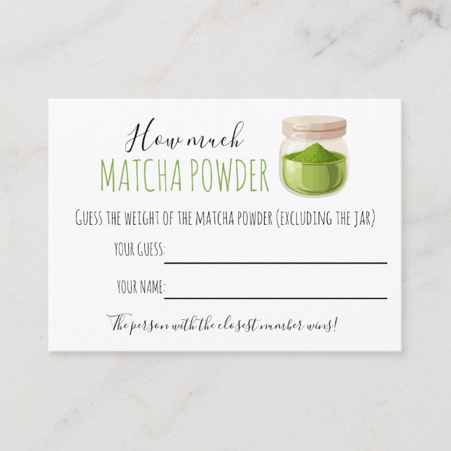 Carte De Placement Matcha Theme Party Game Guessing Card (Devant)