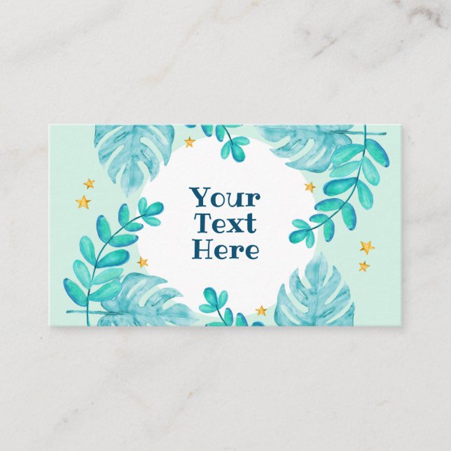 Carte De Placement matchbox bohème feuilles d'aquarelle botanique (Devant)