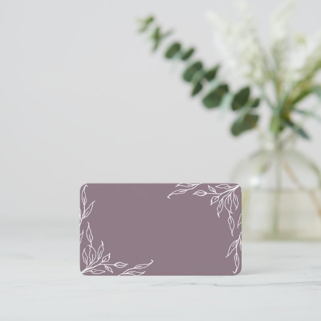 Carte De Placement Mauve feuille Motif Thanksgiving plat (Debout devant)
