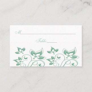 Carte De Placement Menthe, Mariage floral blanc