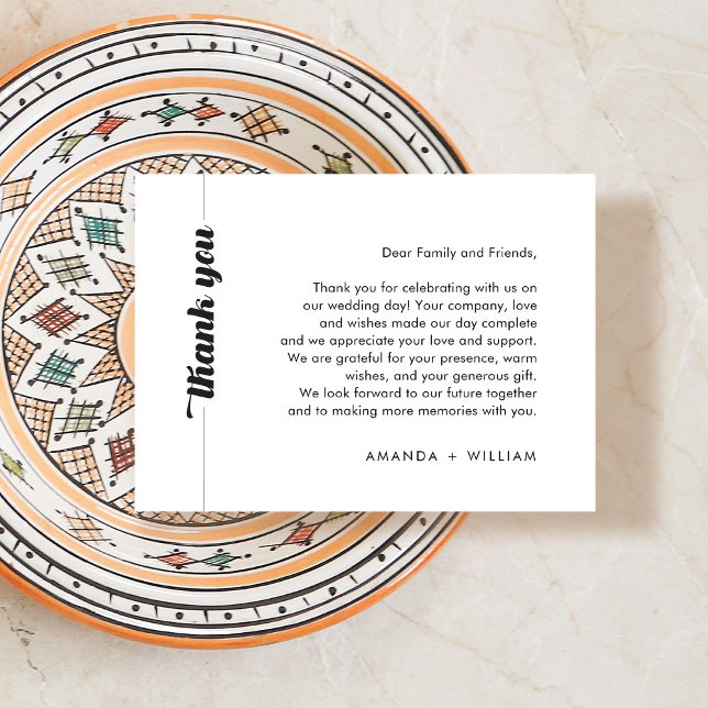 Carte De Placement Merci de Mariage de typographie gras (Créateur téléchargé)