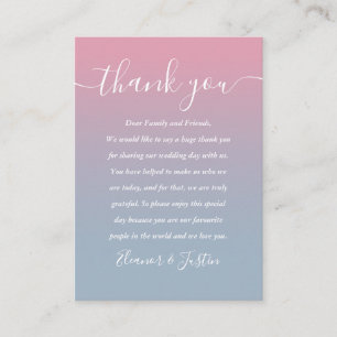 Carte De Placement Merci Mariage Ombre Rose Et Dusty