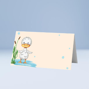 Carte De Placement Mignon petit canard dans une douche de bébé d'étan