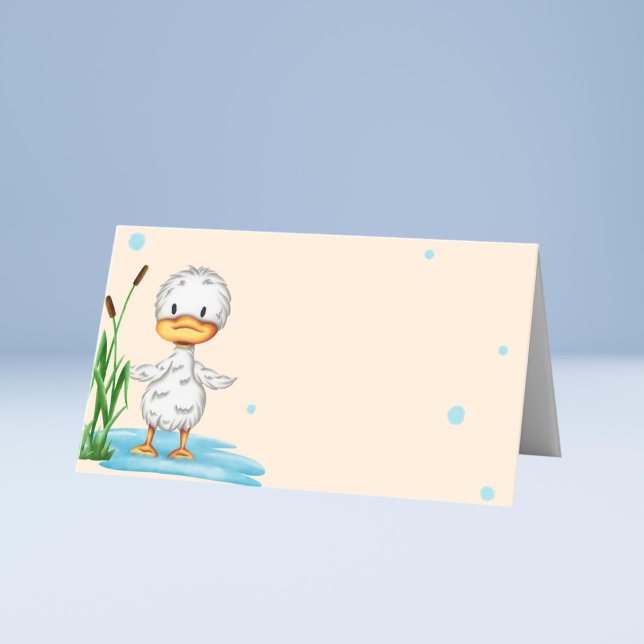 Carte De Placement Mignon petit canard dans une douche de bébé d'étan (Créateur téléchargé)