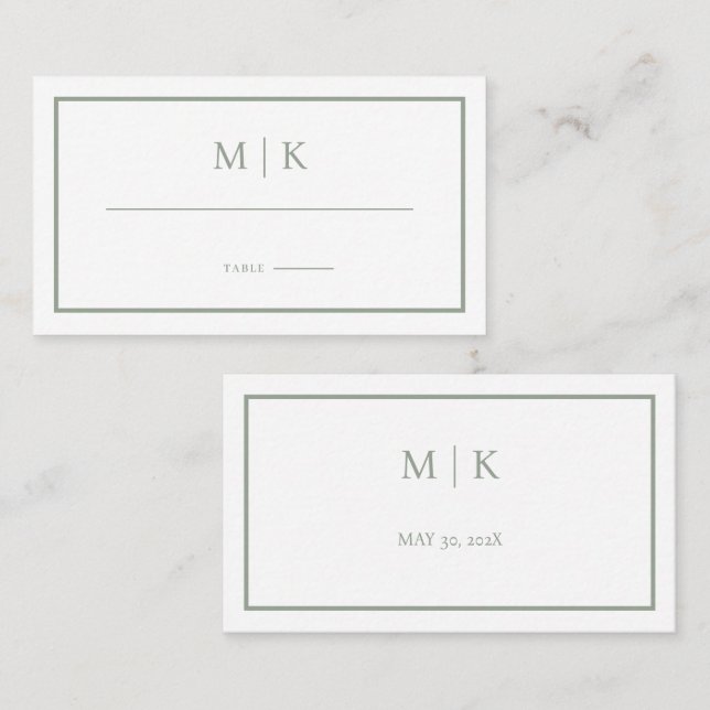 Carte De Placement Minimal et chic | Appartement mariage (Devant / Derrière)