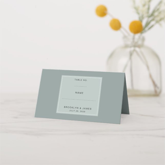 Carte De Placement Minimal Sage Green Table Number (Devant)